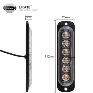 Lkt 4x6 <strong>Led</strong> Flashing Light <strong>Red</strong> Blue Car Front Bumper Grille Flash Light Dc <strong>12v</strong> <strong>Led</strong> Strobe Warning Emergency Lights - Product Image 2