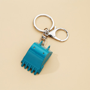 באיכות גבוהה מותאם אישית חפירה דגם 3D מחפר keychain חופר כלי רכב טבעת מפתח