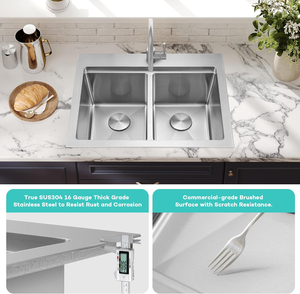 Nhà máy tùy chỉnh vuông nhà bếp thép không gỉ bồn rửa bát đôi máy làm sinksfor RV khách sạn sử dụng - Product Image 5