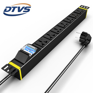 Unidad de distribución de energía DTVS de 7 salidas con enchufe universal compatible con Disyuntor de aire 2P 16A de entrada de CA de 100-250V - Product Image 1