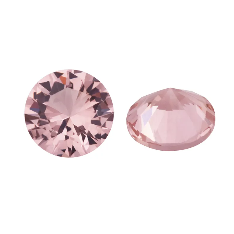 Top taglio a macchina rotondo forma brillante pietra preziosa Morganite pietra sciolta colore rosa 6.5mm Morganite
