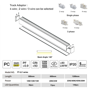 Ofis gömme Linear lineer ışık Led tavan yayan diyot Led lineer tüp 40 watt izleme sistemi ışık - Product Image 3