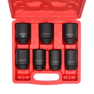 ชุดซ็อกเก็ตบิต 7 ชิ้น 12 นิ้วไดรฟ์ Deepwell, ชุดเครื่องมือชุดซ็อกเก็ต 6 จุด - Product Image 1