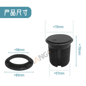 Enchufe de muebles Integrado de Calidad de mesa estándar de EE. UU. Tipo circular con 2 tomas de corriente de escritorio USB y NFC - Product Image 4