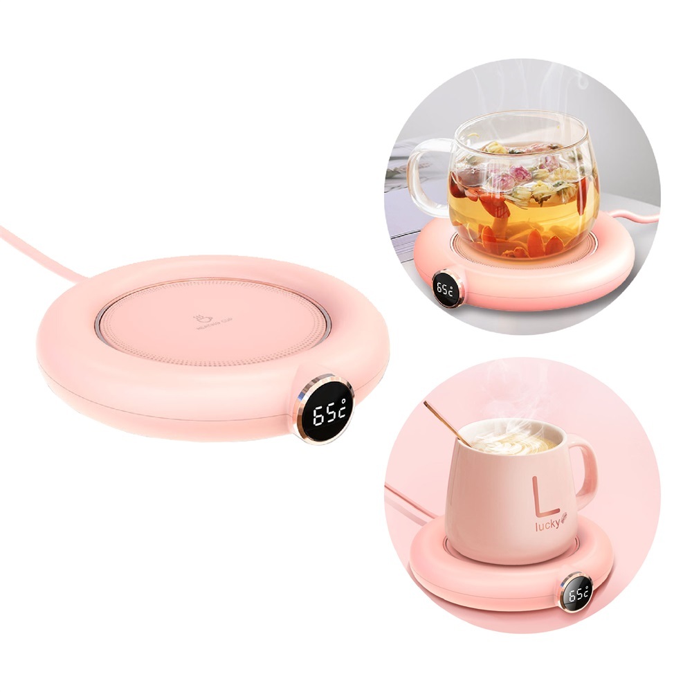 Calentador de tazas eléctrico digital, almohadilla calefactora de escritorio para café