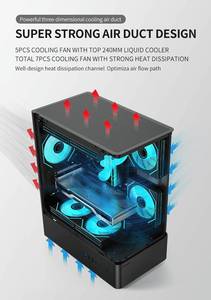 Prezzo di fabbrica ODM OEM custom metallo in acciaio di precisione in alluminio desktop vetro temperato trasparente custodia da gioco per computer con ventilatore - Product Image 6