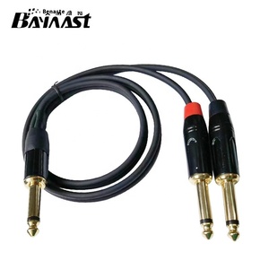 耐用1/4 6.5毫米双6.5音频电缆聚氯乙烯护套耳放大器解码器混频器功率放大器音频连接电缆 - Product Image 2