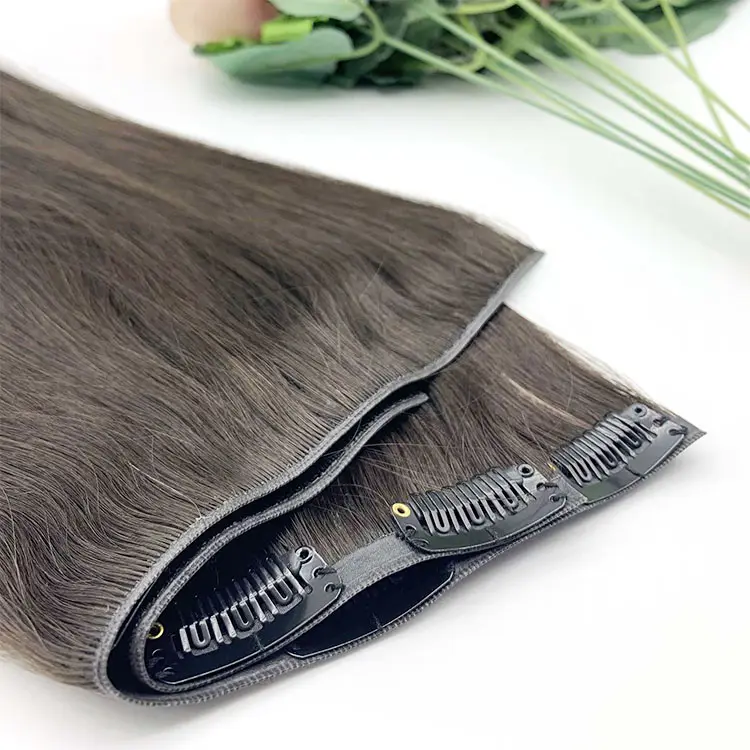 Clipe De Fita Invisível Na Extensão Do Cabelo Seamless Pu Skin Weft Hair Extensions Clip In