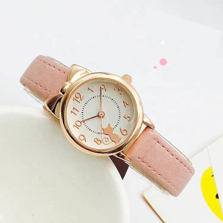 นาฬิกาควอทซ์สำหรับเด็กผู้หญิงนาฬิกากันน้ำของขวัญน่ารักแบบกำหนดเอง