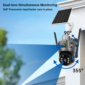 Trudian Dual Lens Wifi Red inalámbrica Panel solar Cctv al aire libre Sistema de cámara de tres pantallas con detección de movimiento de grabación AI - Product Image 4