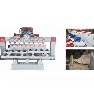 四轴8主轴旋转CNC路由器RJ-2512三维切割和雕刻用于气缸木工 - Product Image 3