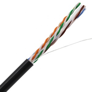 All'aperto cat 6 utp cavo 23awg 0.56 millimetri di rame schermato cat6 cavo di rete 100m