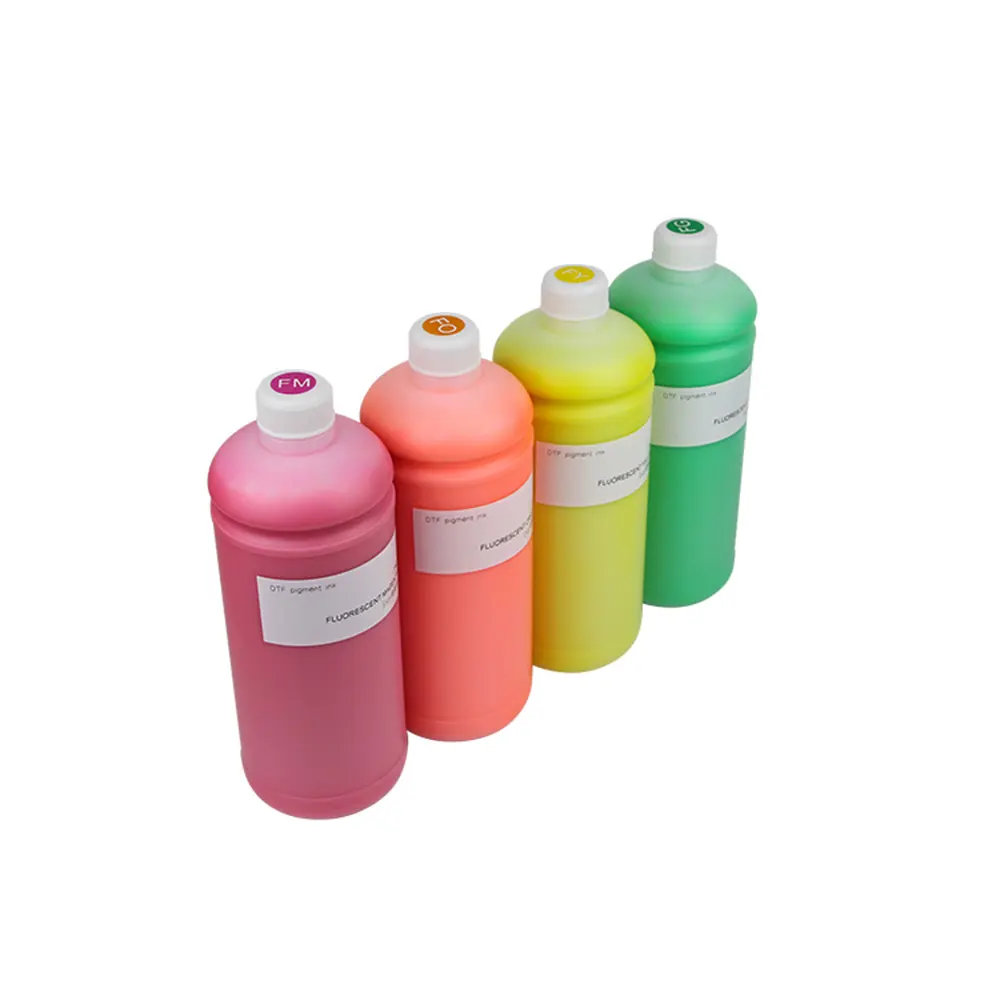 Bester Preis 1000ml Fluor zierende Tinte DTF Tinten farbstoff Sublimation Cymk Tinte Glow In Dark Hot Transfer Geeignet für Tinten strahl drucker