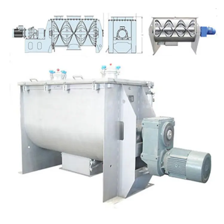 Ribbon Mixer With Heating Rubber Mixer Machine Industrial Powder Blending Machine