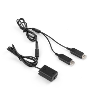 デュアルUSB入力NP-FW50電源キット: 5V〜8.4Vステップアップケーブル + ソニーZV-E10/A7IV用アダプター-ツインパワーバンク充電 - Product Image 1