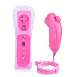 2 in1左右コントローラーニンテンドーWiiストレートハンドルチキンレッグカーブコントローラー、シリコンストラップアクセラレーター付き - Product Image 2
