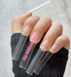 Tırnak ipuçları yok <span class=keywords><strong>C</strong></span> eğrisi kare Stiletto ekstra uzun düz ABS çivi özel LOGO XXXL yarım kapak tabut Nail İpuçları