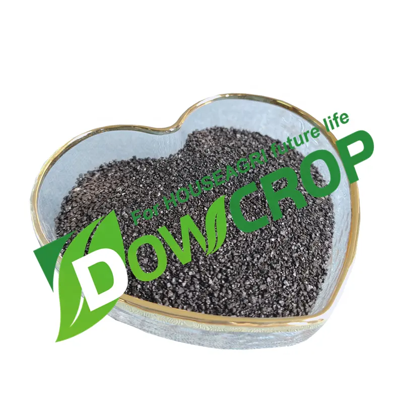 DOWCROP bien soluble en agua fertilizante Venta caliente humato de potasio de negro en escamas en fertilizantes orgánicos con ácido húmico