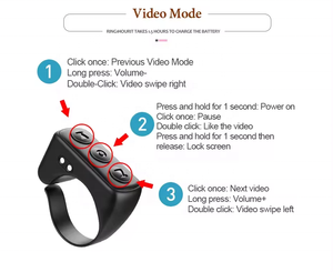 D01 Pro Turner Flipping telefono senza fili Selfie telecomando video TikTok telecomando telecomando telecomando Controller anello Bluetooth - Product Image 3