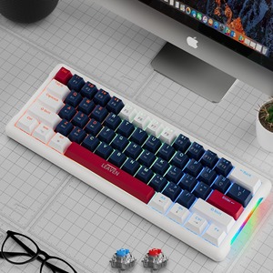 Mini Teclado mecánico inalámbrico Hotplug e-Sports personalizable RGB de tres modos, combinación de interfaz USB, accesorio de juego de ordenador en caja - Product Image 2