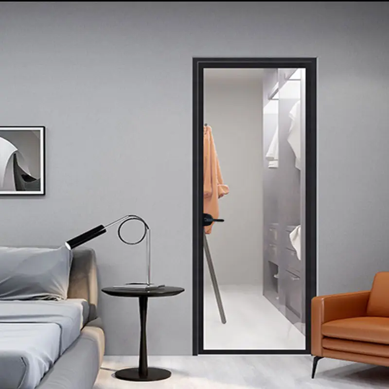 Quadros de porta de alumínio, armações de alumínio preto personalizadas para portas francesas, exterior, moldura de vidro