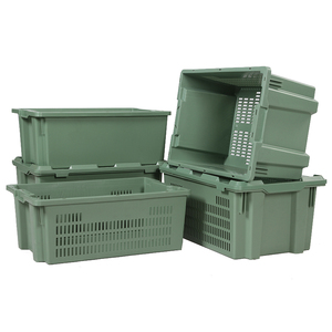 High Quality <strong>Stack</strong> <strong>Nest</strong> <strong>Crates</strong> Stackable Plastic Fruit <strong>Crates</strong> Mesh Nestable Box - Product Image 1