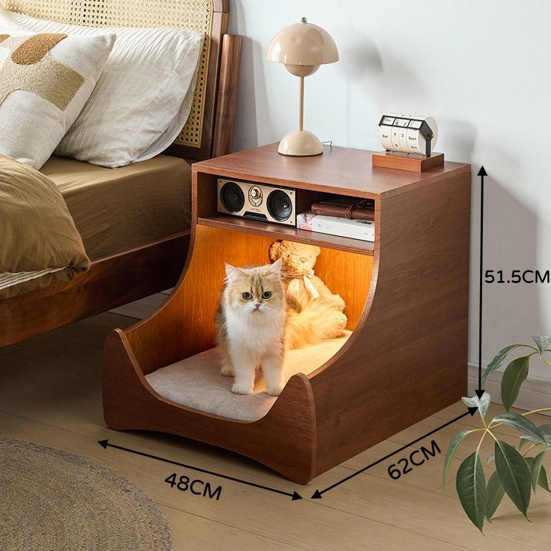 Walnut-colored wheel-less LED light