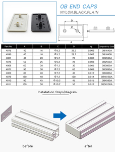 4011 50x100mm 50*100 Large Protect Covers Cheap Nylon Industrial Covers for Aluminum Profile for Aluminium Extrusion Profile