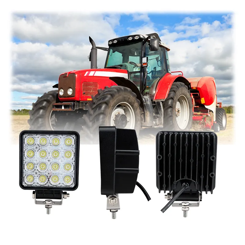 El tractor cuadrado más brillante de 4,3 pulgadas que conduce la luz Led Pods 12V 24V Luz DE TRABAJO LED agrícola todoterreno