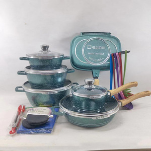 OWNSWING新しいdessini 23PCS Maifan石調理器具セットダイキャスト調理セット木製ハンドルノンスティックポットセット - Product Image 6