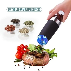 2 adet mills set ABS taşınabilir yerçekimi tuz ve biber değirmenleri ile LED ışık otomatik karabiber değirmeni seti - Product Image 3
