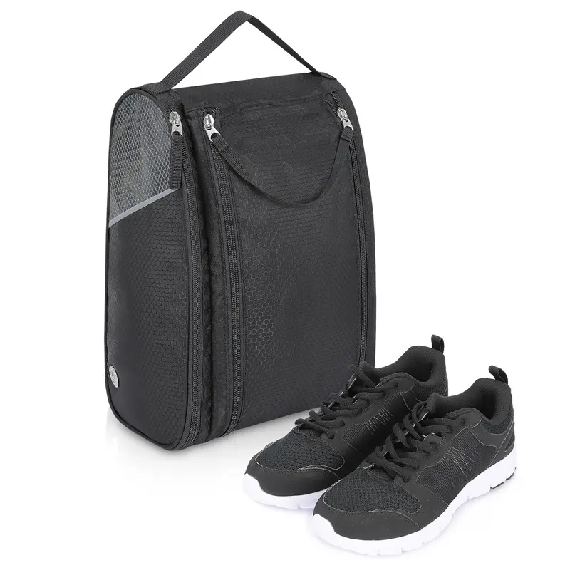 Outdoor Golf Shoe Bag Portable Travel Shoes Bags Zippered Sport Shoes Bag Com Ventilação Fora Do Bolso Para Homens