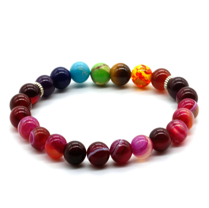 Fuchsia patiné agate + 7 couleur