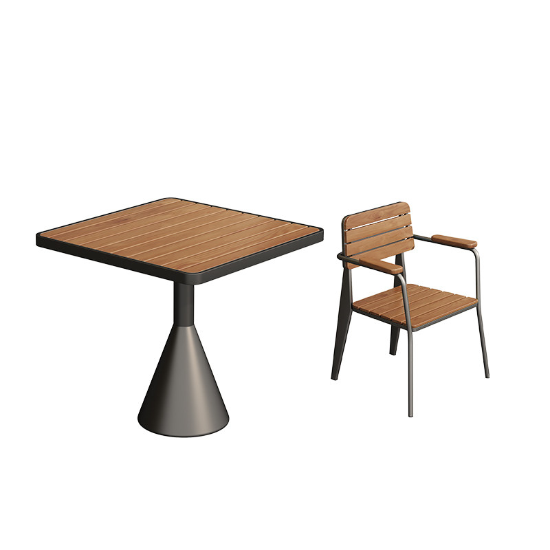 Black square table-4 chair-60cm diameter