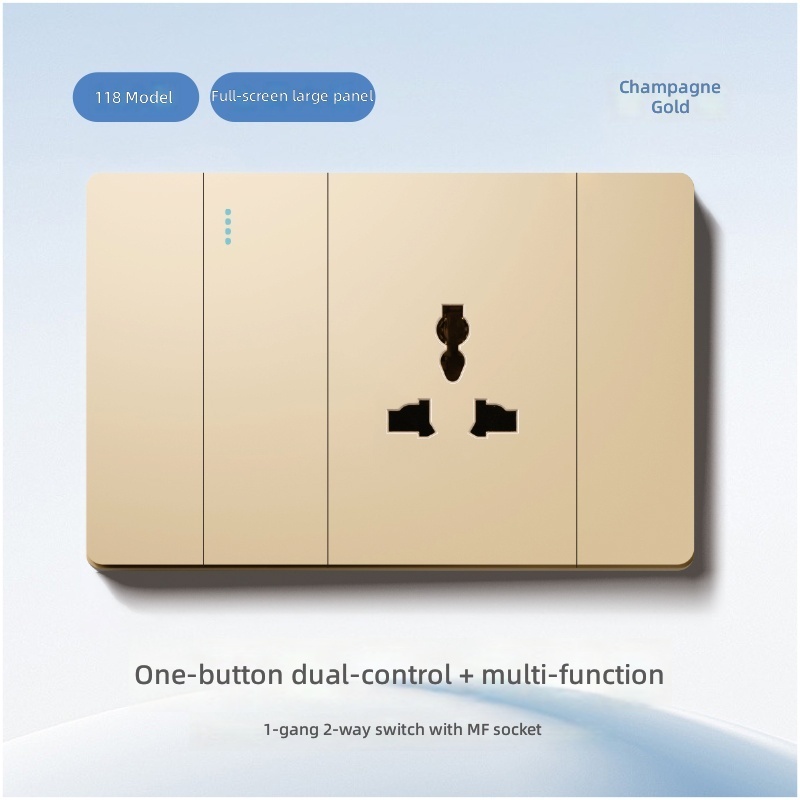 1 gang 2 way switch with Multifunctional socket