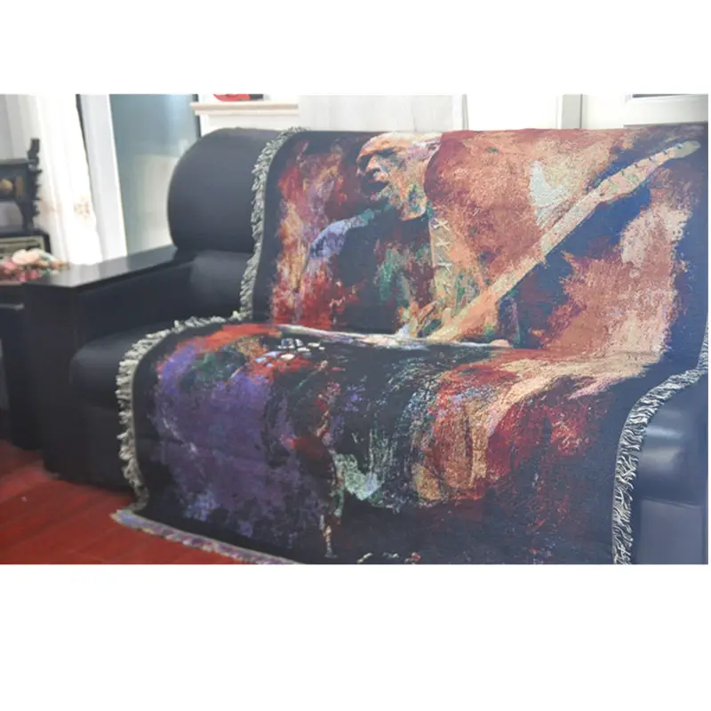 BLUE PHOENIX tapestry psichedelico 100 cotone tessuto jacquard moda all'ingrosso ningbo veken coperta coperte unicorno