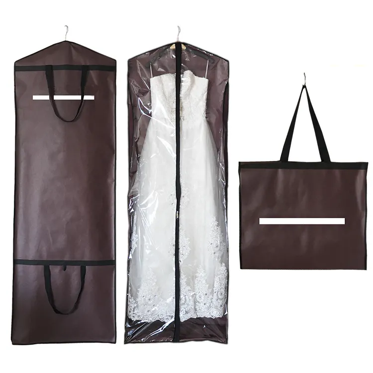 Recyclebaar Paars Kledingstuk Tas Katoenen Pak Cover Voor Trouwjurk