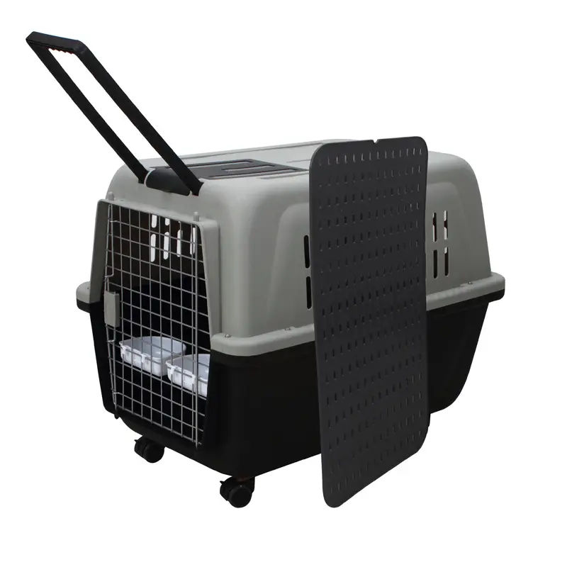 Transport xxl xl hitam stackable hewan peliharaan besar aman travel anjing pengganti peti baki untuk anjing