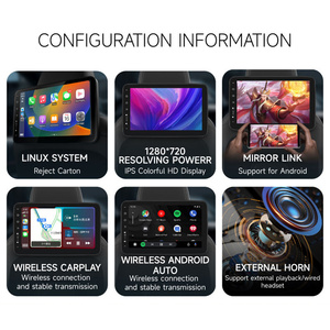 Poggiatesta Monitor Tablet Wireless Carplay Android Auto sedile posteriore lettore Video FM Bluetooth AirPlay Input Full Touch Screen - Product Image 4