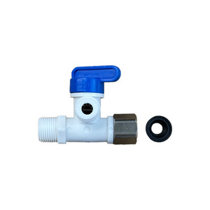 Musluk su arıtıcısı dokunun RO hızlı konnektörler 3/8 "erkek kadın konu 1/4" OD tüp üç yollu su besleme adaptörü küresel vana - Product Image 2
