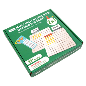 子供のための木製の乗算ボード数学ゲーム、学習のためのフラッシュカードが設定された操作、モンテッソーリ子供ゲームおもちゃ - Product Image 6