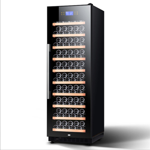 ワイン冷蔵庫コンプレッサーバークーラービールバー冷蔵庫デュアルゾーンハウスホールドブナ材棚ワインキャビネット