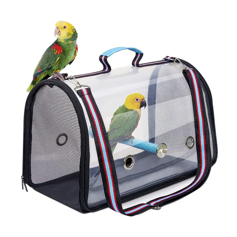 حقيبة ظهر على شكل طائر قابلة للحمل شفافة للسفر مع لوازم حمالة طيور خفيفة الوزن مناسبة للخروج