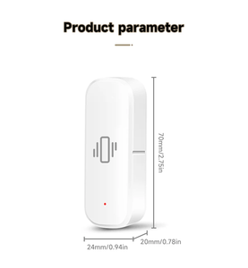 Sensor detector de vibración antirrobo de red Zigbee para sistema de hogar inteligente - Product Image 1