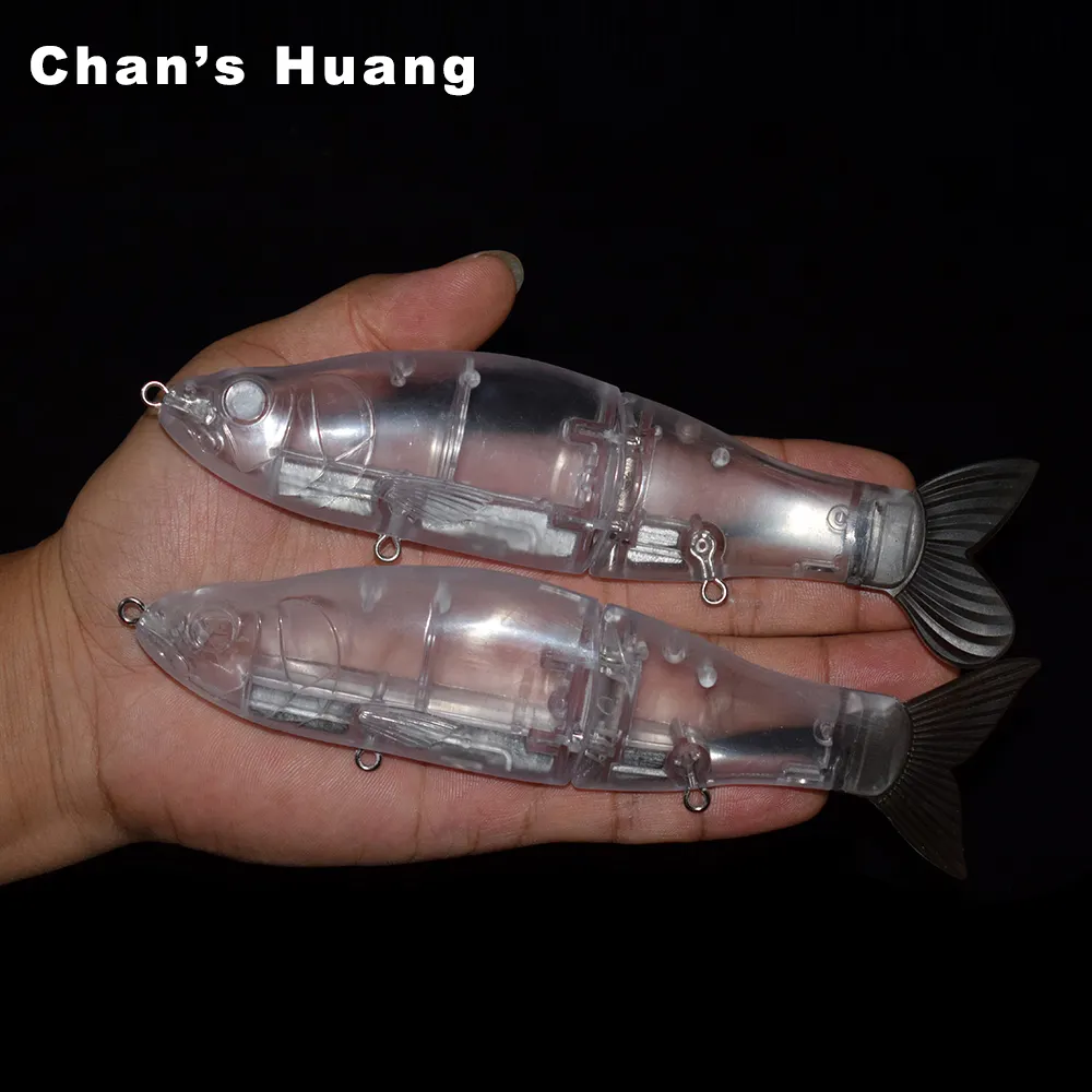 Chan's Huang-cebo de pesca de 6 pulgadas sin pintar, cebo de sábalo deslizante, flotador, cola suave, cuerpo duro, aparejos en blanco