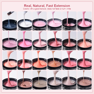 R का नाखून थोक बिक्री 24 रंग जेल बिल्डर 15 ग्राम उच्च गुणवत्ता वाली कम गर्मी कोई बर्न हेमा मुक्त एक्रिलिक ठोस हार्ड जेल बिल्डर - Product Image 4