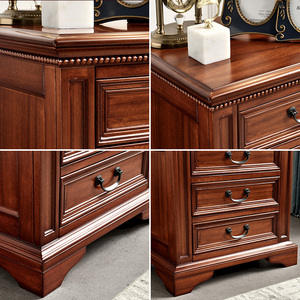 Nhà Máy Cửa Hàng Mỹ Phong Cách Rắn Gỗ Bàn Đêm Với 3 Ngăn Kéo Bên Bảng Cho Đồ Nội Thất Phòng Ngủ - Product Image 6