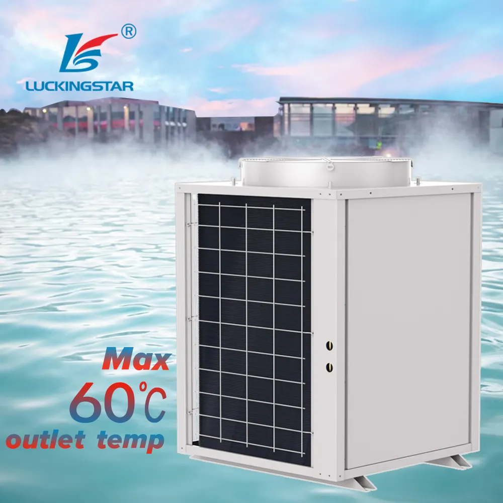 Luckingstar sistema di riscaldamento dell'acqua 5hp/22kw più venduto max 60 gradi ad alta temperatura commerciale spa piscina scaldabagno a pompa di calore