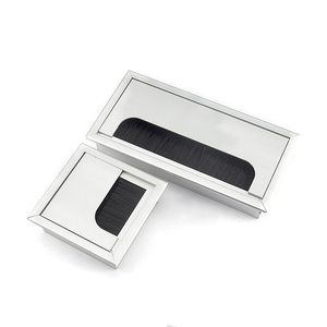 HRT家具五金铝矩形电缆管理，带刷电脑桌金属电线电缆垫圈，带盖 - Product Image 2