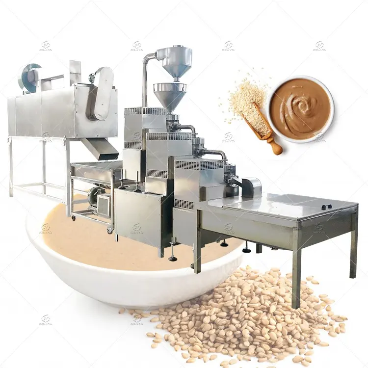 Línea de producción de mantequilla de sésamo, Tahini, máquina de molienda automática de fábrica, a la venta